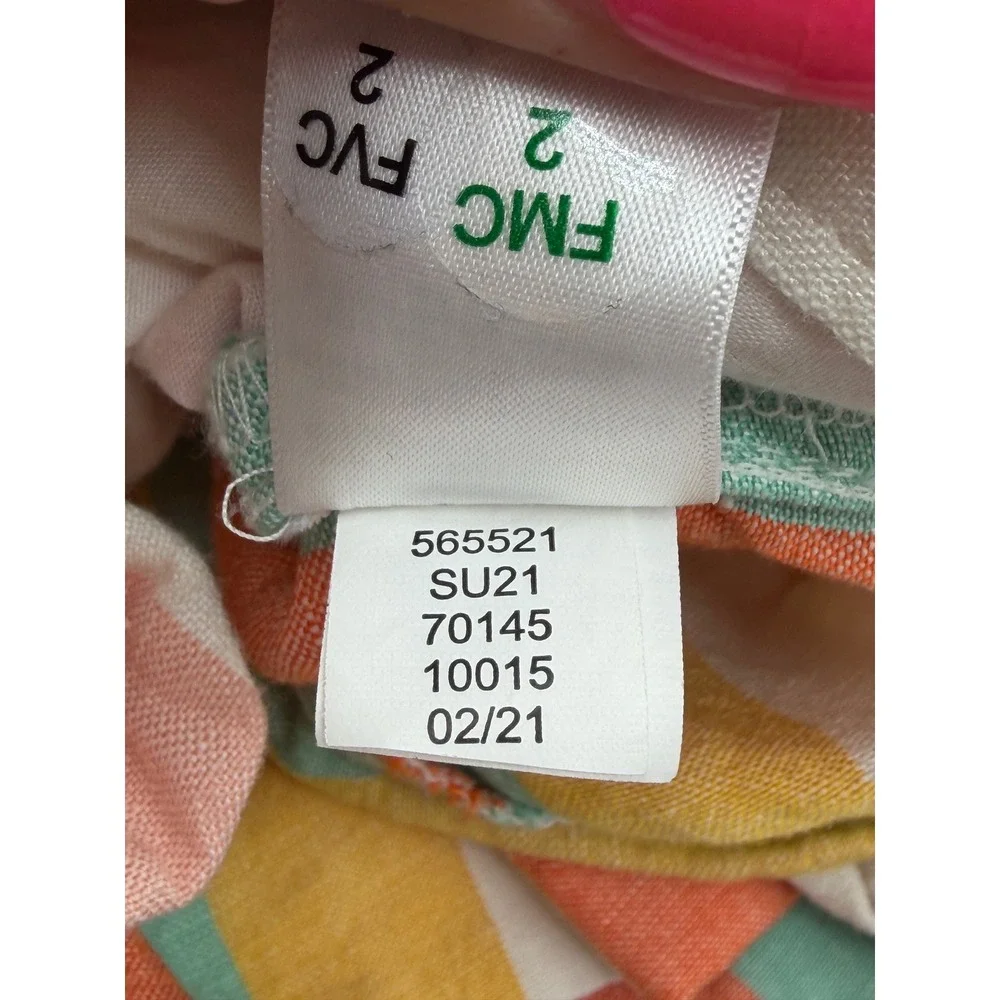LOFT Shorts Women Small Multi-Color Striped Linen Blend Paperbag Waist 4